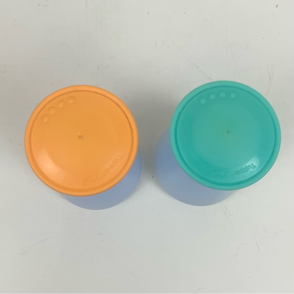 Vintage Tupperware Impressions Salt and Pepper Shakers Green Orange Blue Set - Picture 6 of 16